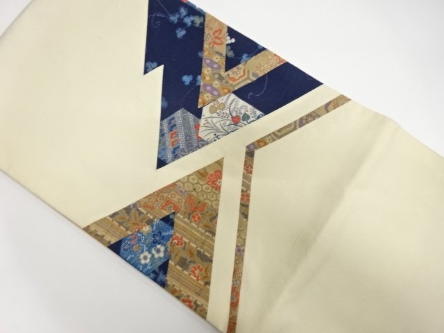 JAPANESE KIMONO / UNUSED KIRIBAME / FLORAL PATTERN / FUKURO OBI